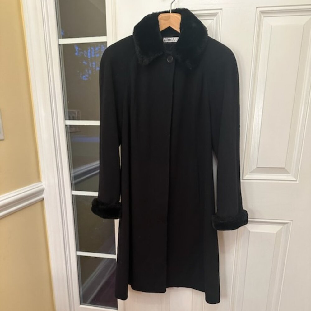Vintage Perry Ellis Wool Coat, Black